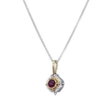 Cyclades polygon pendant in 18K Gold and Sterling silver