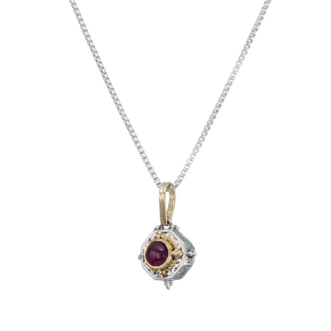 Cyclades polygon pendant in 18K Gold and Sterling silver