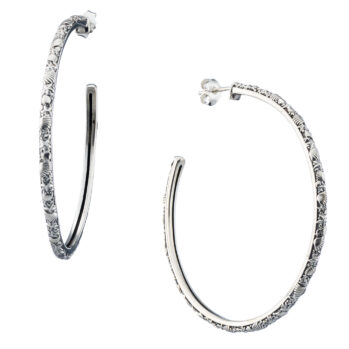 Big Hoops in Sterling silver with shells and starfish