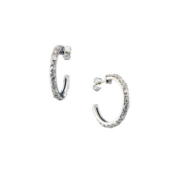 Small Hoops in Sterling silver with shells and starfish