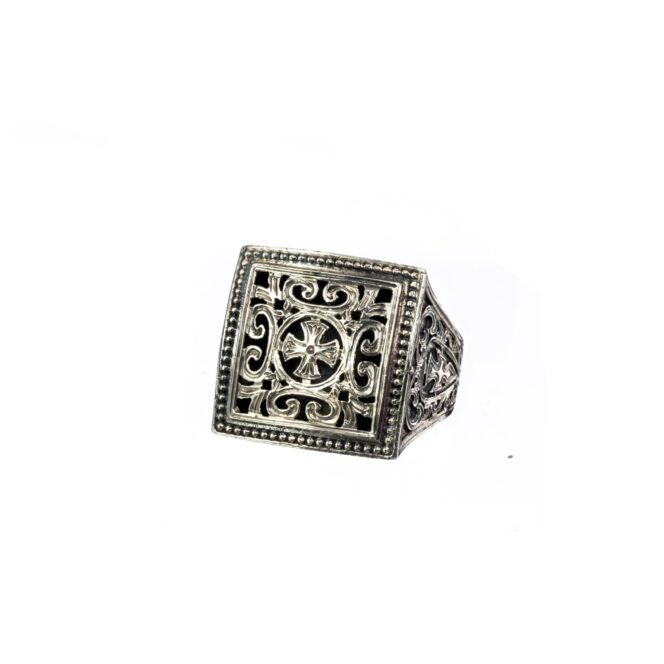 Patmos square Ring in Sterling Silver - Image 2