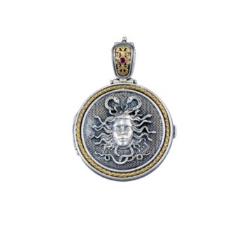 Medousa locket pendant in 18K Gold and Sterling silver