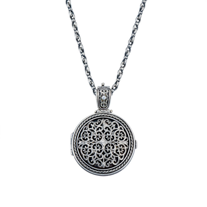 Mediterranean round locket in Sterling silver - Image 2