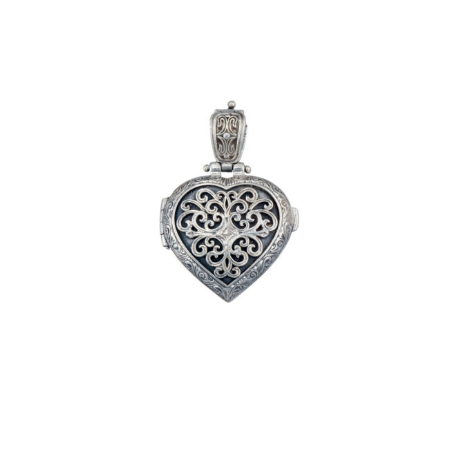 mediterranean heart locket in sterling silver - Image 2