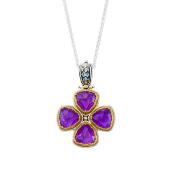 Iris Cross triangle in Sterling silver with Gold plated parts