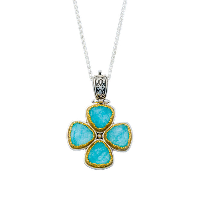 Iris Cross triangle in Sterling silver with Gold plated parts - Image 2