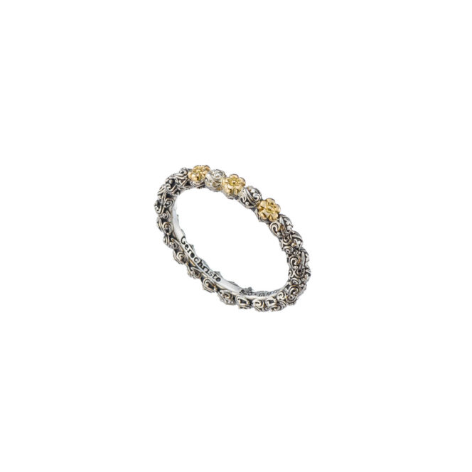 Eden's Garden Band ring in Sterling silver and details in 18K Gold