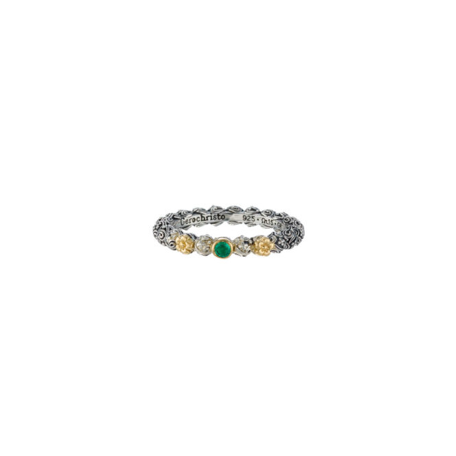 Eden's Garden band ring in sterling silver with Gold K18 and Gemstone - Image 6