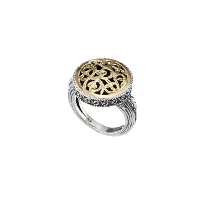 Garden shadows round ring in 18K Gold and Sterling Silver - Image 2