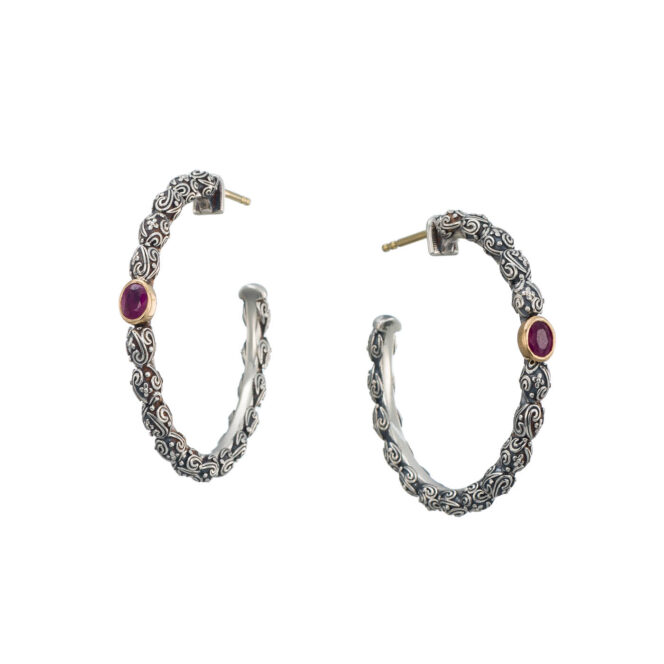 Eve Earrings in Sterling Silver with 18K Gold and Gemstones - Image 3