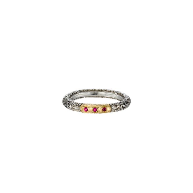 Eden's Garden Pave Band Ring in 18K Gold and Sterling Silver with gemstones - Image 5