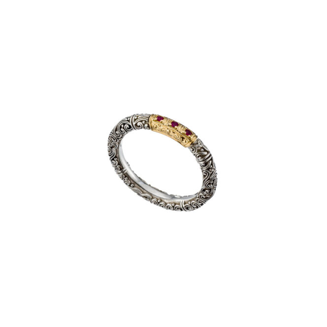 Eden's Garden Pave Band Ring in 18K Gold and Sterling Silver with gemstones - Image 4
