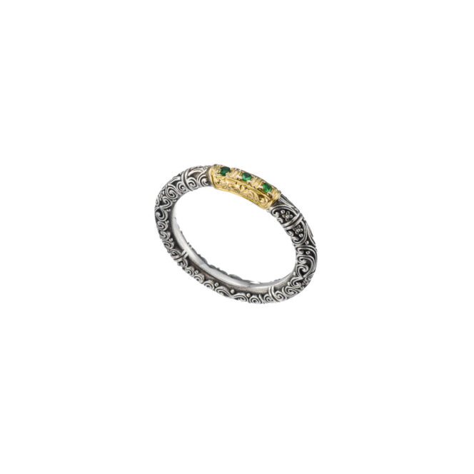 Eden's Garden Pave Band Ring in 18K Gold and Sterling Silver with gemstones - Image 2