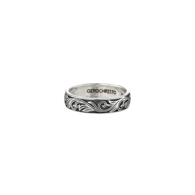Floral Band ring in Sterling Silver - Image 2