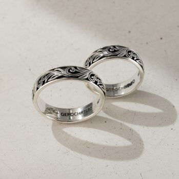 Floral Band ring in Sterling Silver