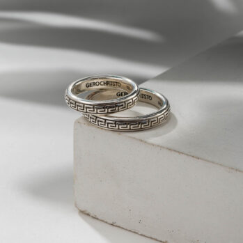 Meander band ring in Sterling Silver