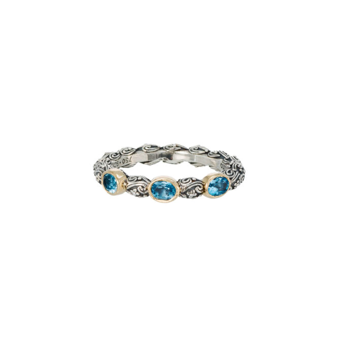 Eden's Garden oval Gemstones Band Ring in 18K Gold and Sterling silver - Image 5
