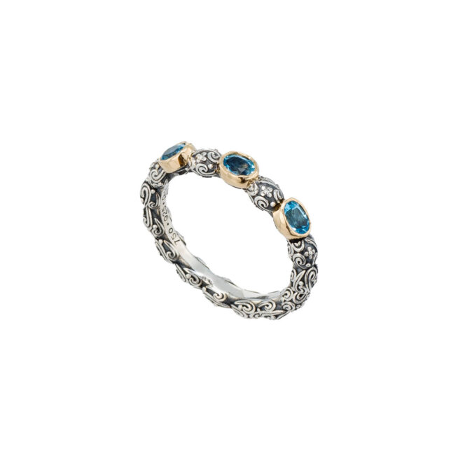 Eden's Garden oval Gemstones Band Ring in 18K Gold and Sterling silver - Image 4