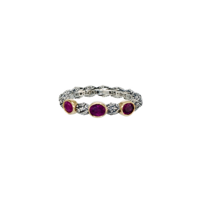 Eden's Garden oval Gemstones Band Ring in 18K Gold and Sterling silver - Image 11