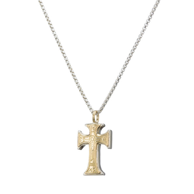 Byzantine cross in 18K Gold and Sterling Silver - Image 2