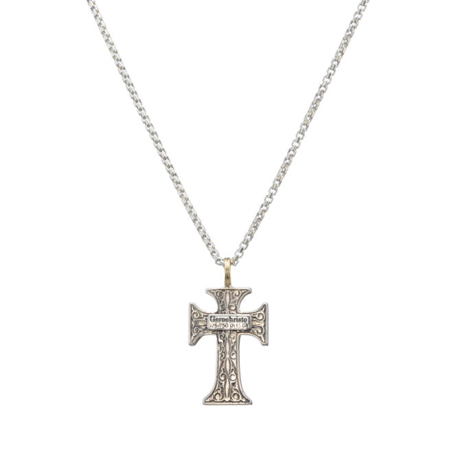 Byzantine cross in 18K Gold and Sterling Silver - Image 4