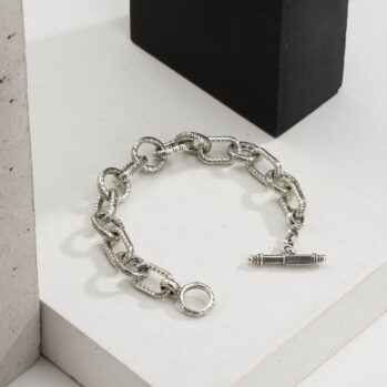 Ancient myth link bracelet in sterling silver