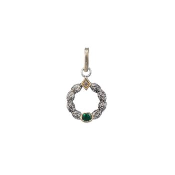 Eve cycle pendant in 18K Gold Sterling silver and Gemstones