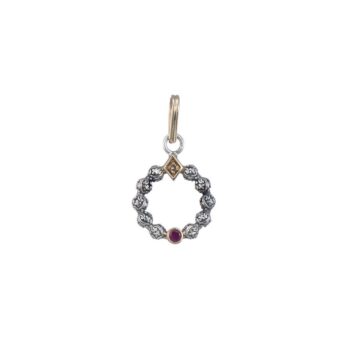 Eve cycle Pendant in 18K Gold and sterling silver with Gemstones