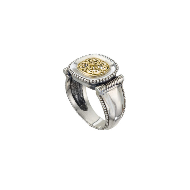 Classic oval ring in 18K Gold and Sterling Silver - Image 2