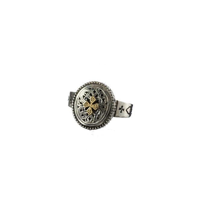 Garden shadows small oval Ring in 18K Gold and sterling silver