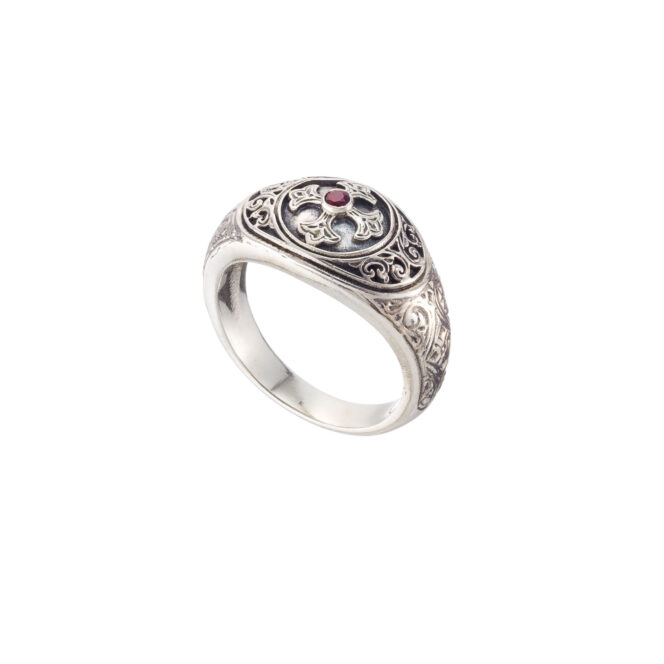 Symbol Ring in sterling silver with garnet - Image 2