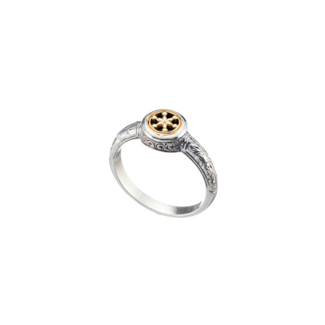 Symbol Ring in 18K Gold and Sterling Silver