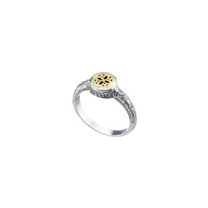 Symbol Ring in 18K Gold and Sterling Silver