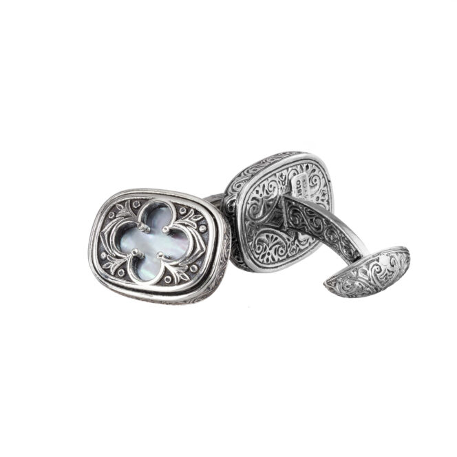 Odysseus Cufflinks in Sterling Silver with Semi Precious Stones - Image 4