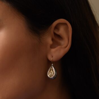 Garden Shadows drop Earrings in 18K Gold and Sterling Silver