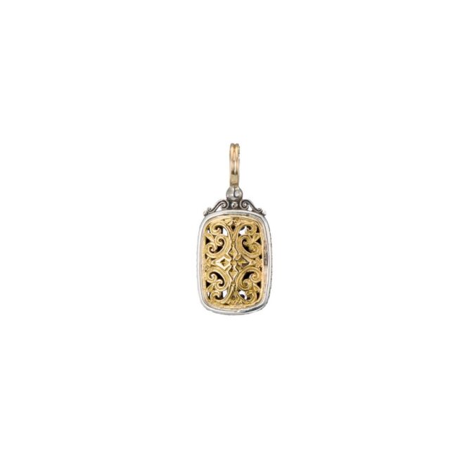 Mediterranean Cushion Pendant in 18K Gold and Sterling Silver - Image 3