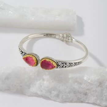 Dione Bracelet in Sterling Silver with Gold Plated parts and Doublet Stone