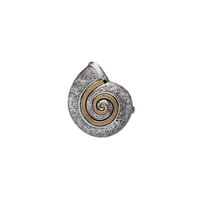 Sea Snail Ring in 18K Gold and Sterling Silver - Image 4