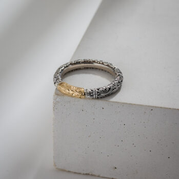 Eden's Garden Band Ring in 18K Gold and Sterling Silver
