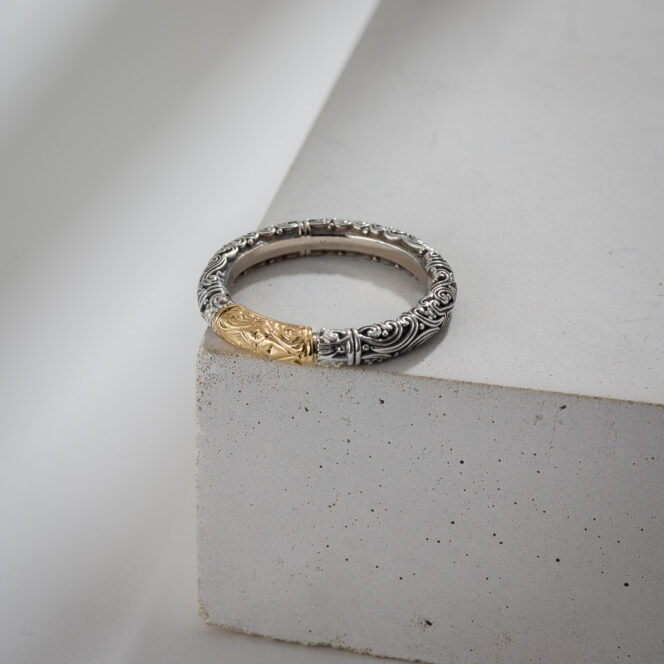 Eden's Garden Band Ring in 18K Gold and Sterling Silver - Image 2