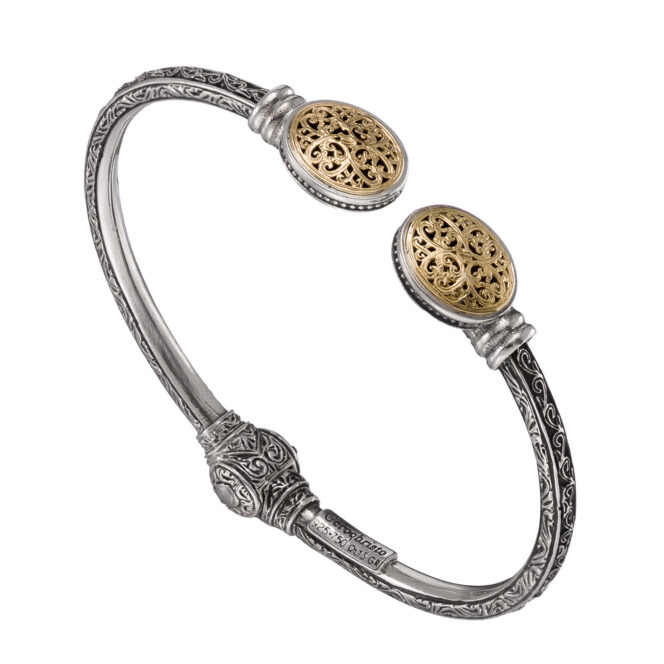 Mediterranean Double oval Bracelet in 18K Gold and Sterling Silver - Image 3