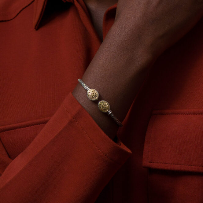 Mediterranean Double oval Bracelet in 18K Gold and Sterling Silver