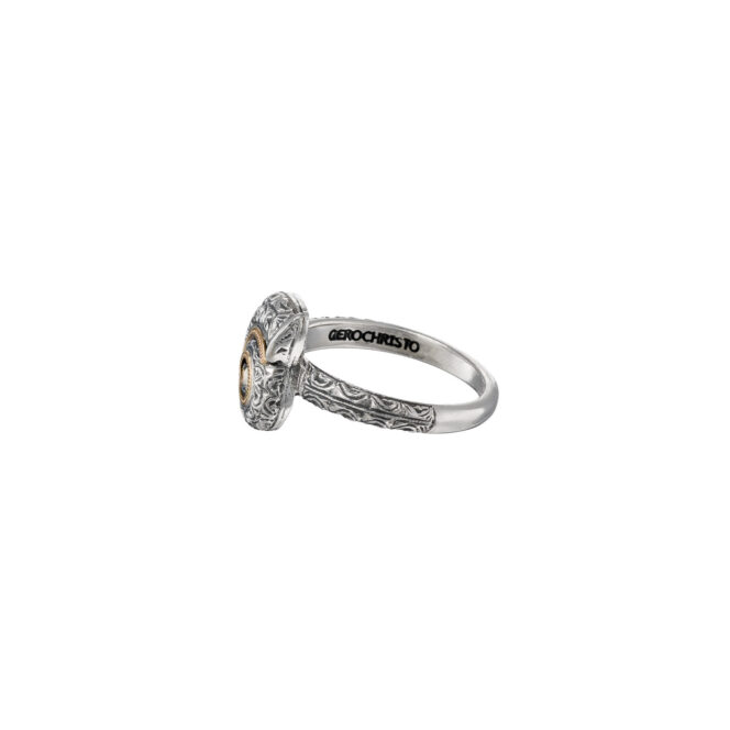Tiny Sea Snail Ring in 18K Gold and Sterling Silver - Image 3
