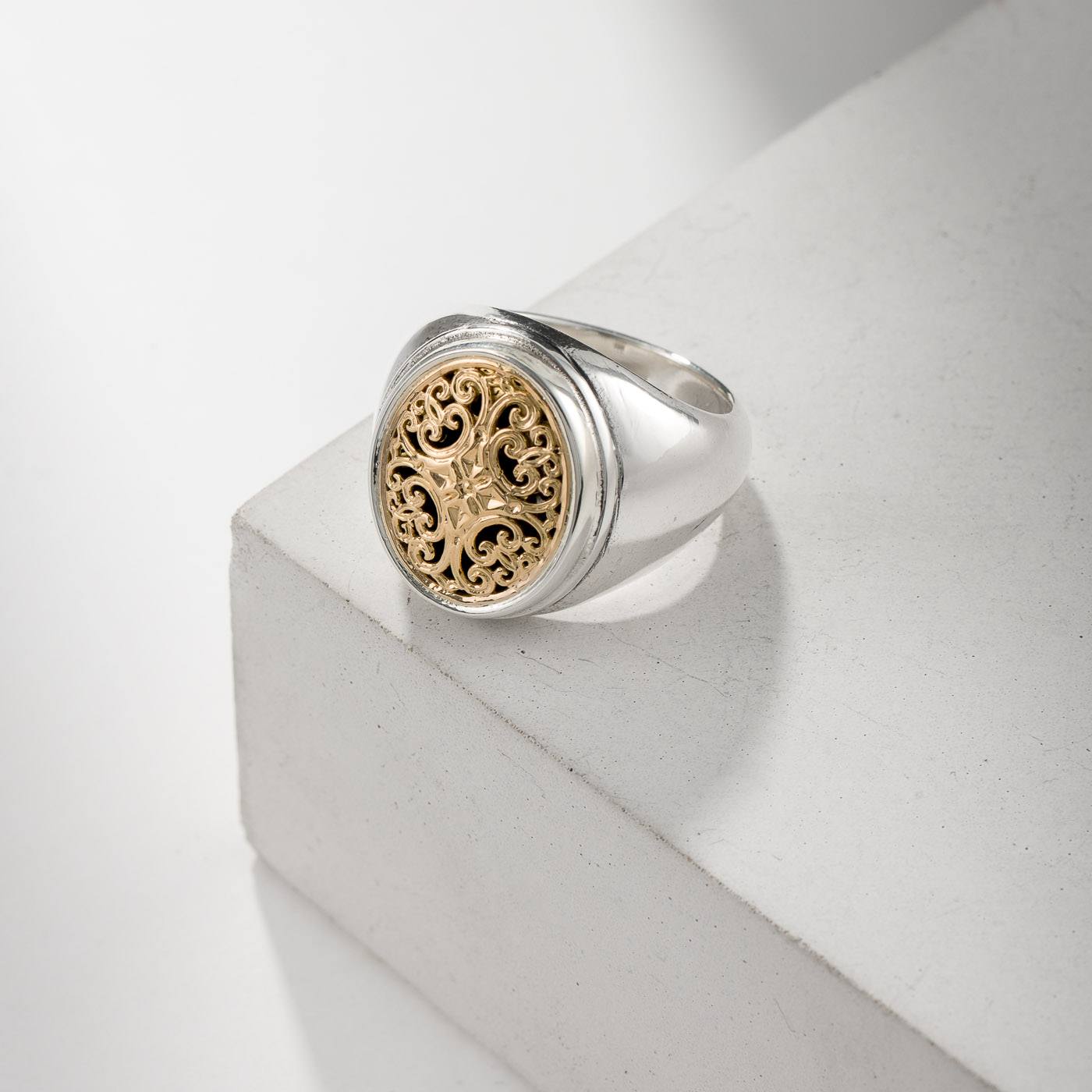 F.O GEROCHRISTO 925シルバー750 18金無垢象嵌リング Impressive Archives - Gerochristo Jewelry
