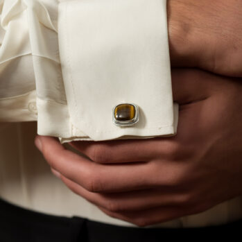 Classic Cufflinks in Sterling Silver with Gemstones