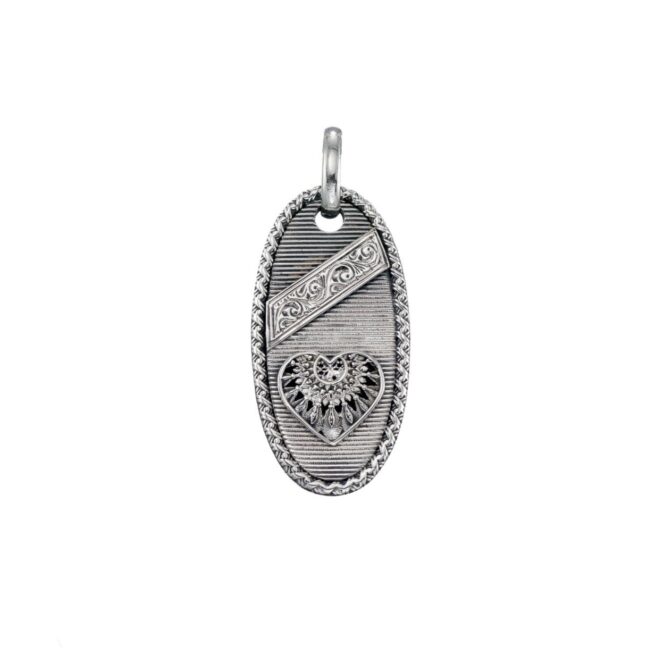 Heart Dream Catcher Talisman Pendant in Sterling Silver