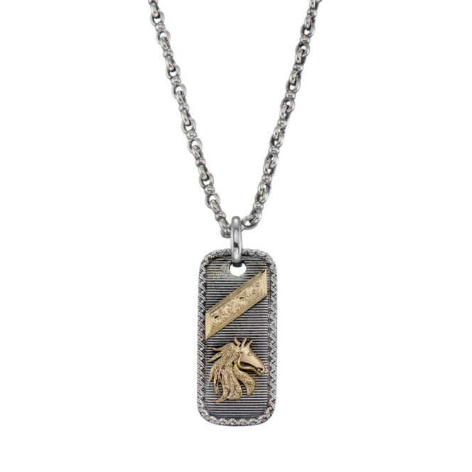 Horse Talisman Pendant in 18K Gold and Sterling Silver - Image 2