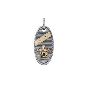 Turtle Talisman Pendant in 18K Gold and Sterling Silver