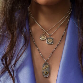 Evil Eye Talisman Pendant in 18K Gold and Sterling Silver