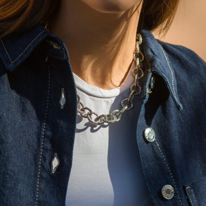 Eden's Garden link and Chain Necklace in Sterling Silver